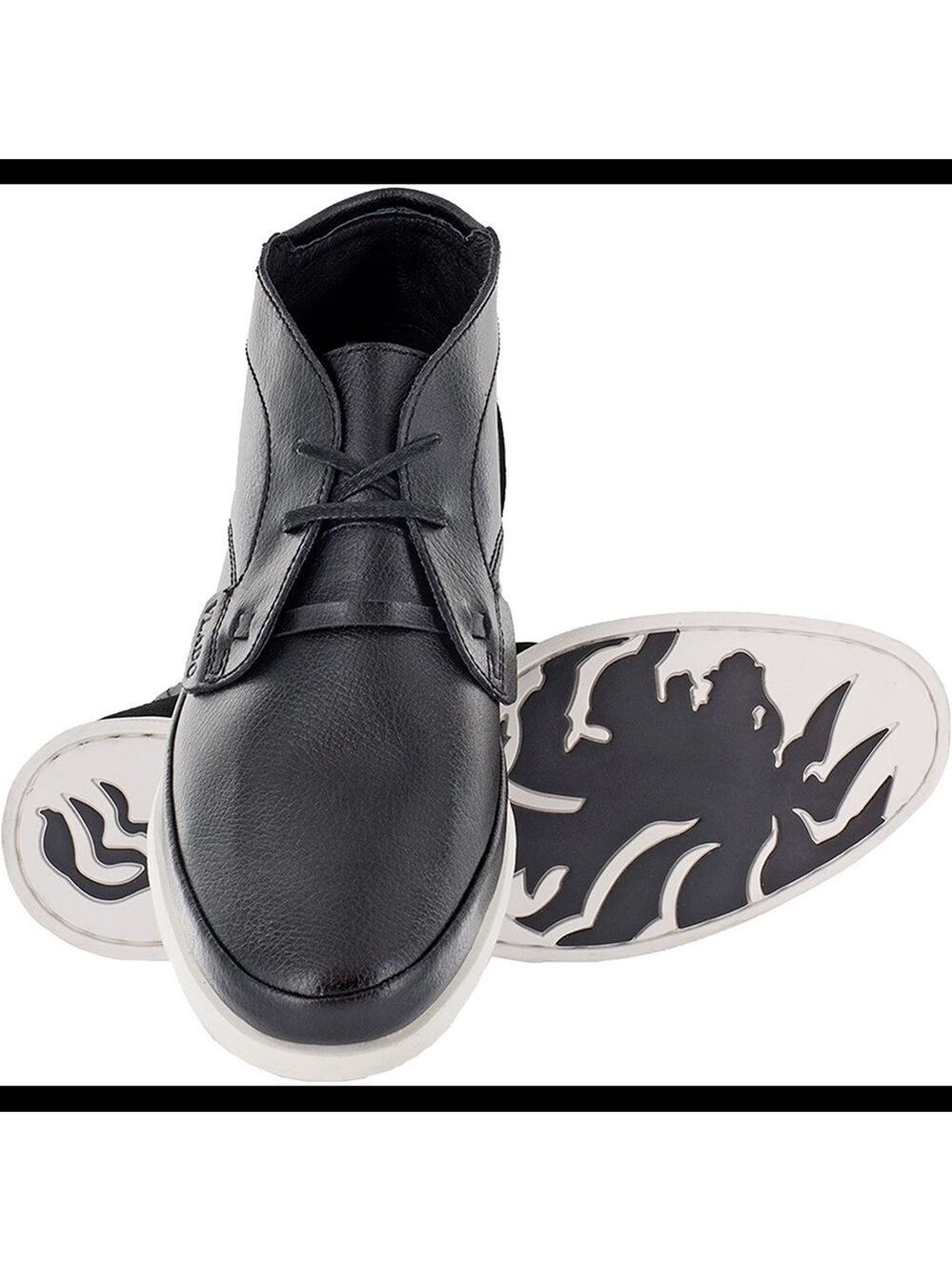 Vlado Valentino Black Leather Chukka Boots High Top Sneakers 10.5
